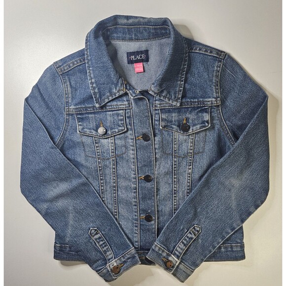 Girls The Childrens Place Blue Denim Jacket Size Large10/12 - Picture 1 of 6